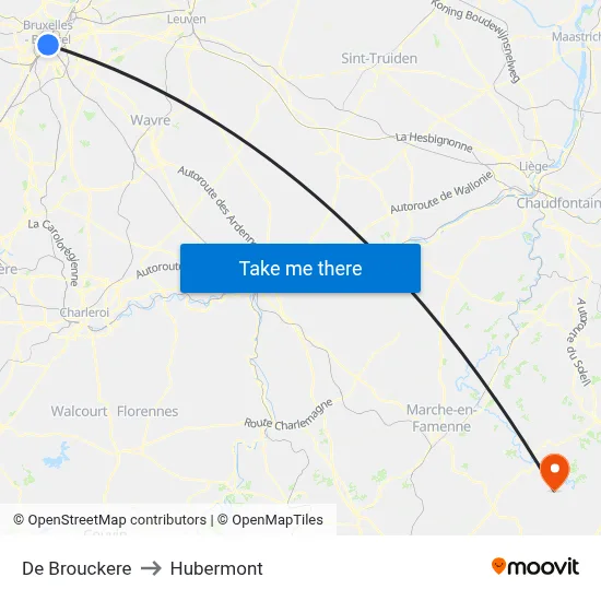 De Brouckere to Hubermont map