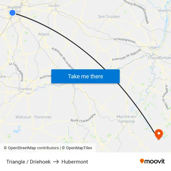 Triangle / Driehoek to Hubermont map