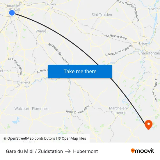 South Station to Hubermont map