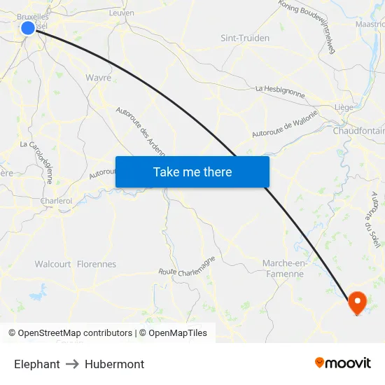 Elephant to Hubermont map