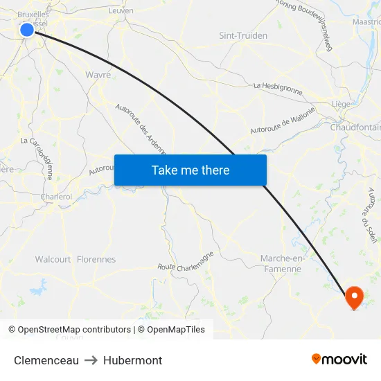 Clemenceau to Hubermont map