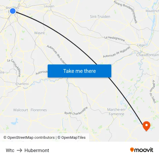 Wtc to Hubermont map