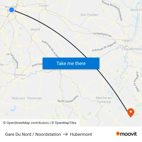 North Station to Hubermont map