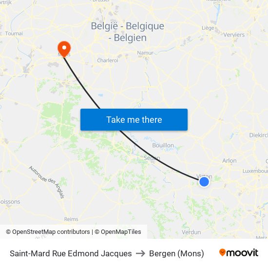 Saint-Mard Rue Edmond Jacques to Bergen (Mons) map