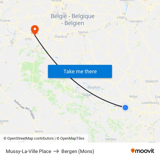 Mussy-La-Ville Place to Bergen (Mons) map