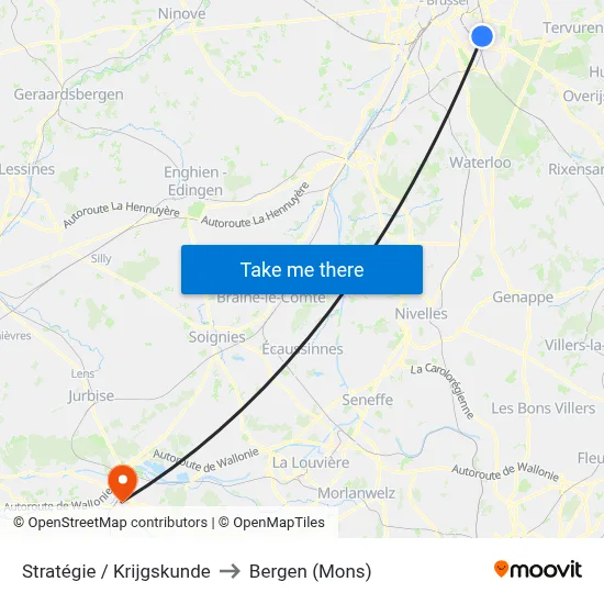Stratégie / Krijgskunde to Bergen (Mons) map