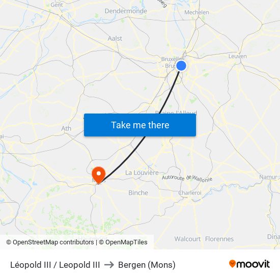 Léopold III / Leopold III to Bergen (Mons) map