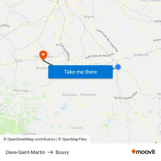 Dave-Saint-Martin to Bouvy map