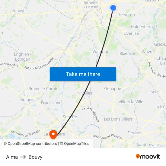 Alma to Bouvy map