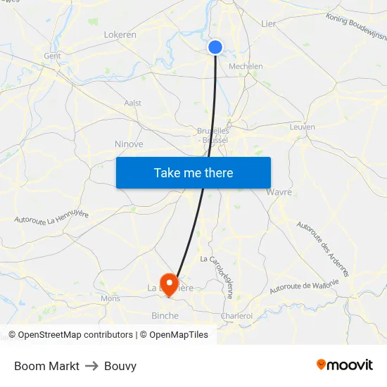 Boom Markt to Bouvy map