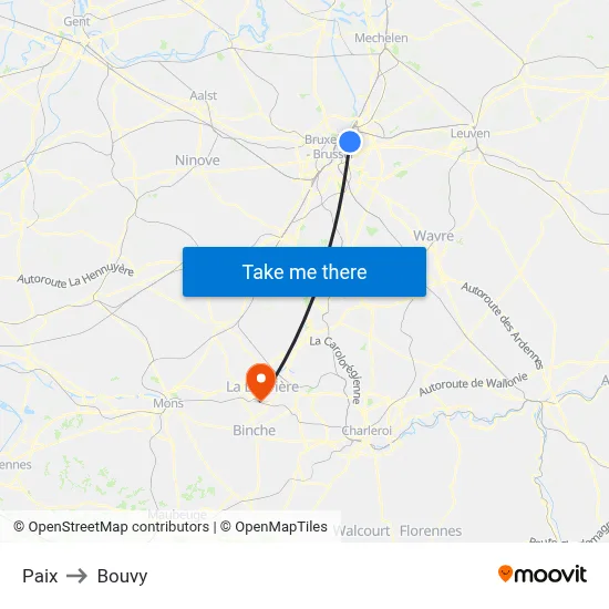 Paix to Bouvy map