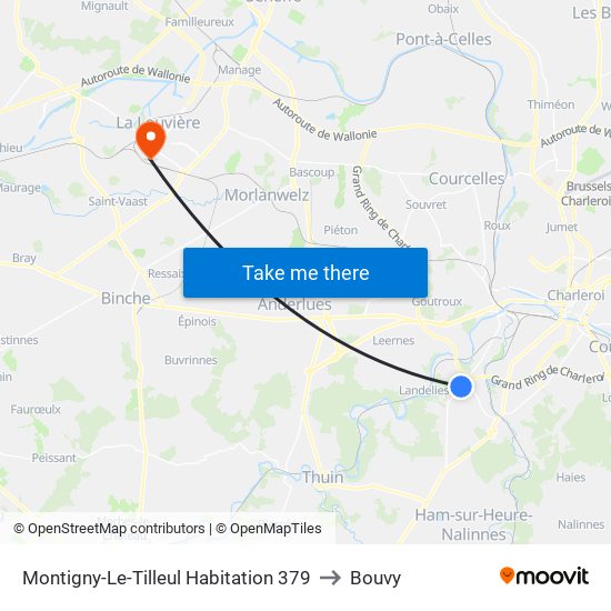 Montigny-Le-Tilleul Habitation 379 to Bouvy map