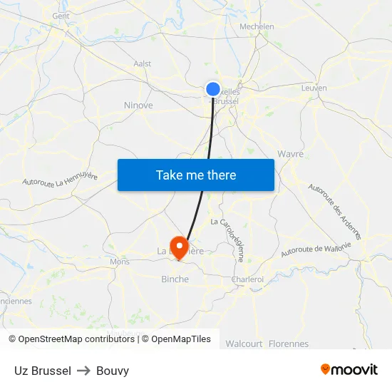 Uz Brussel to Bouvy map