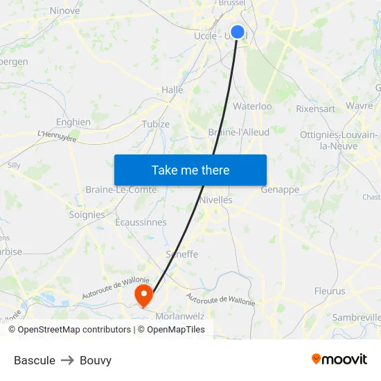 Bascule to Bouvy map
