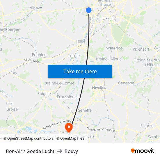 Bon-Air / Goede Lucht to Bouvy map