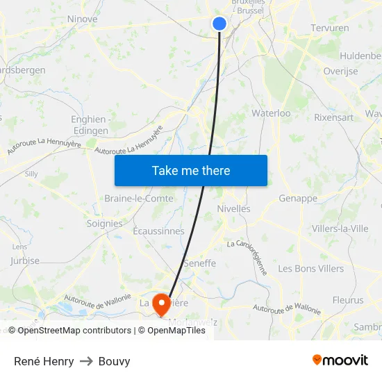 René Henry to Bouvy map