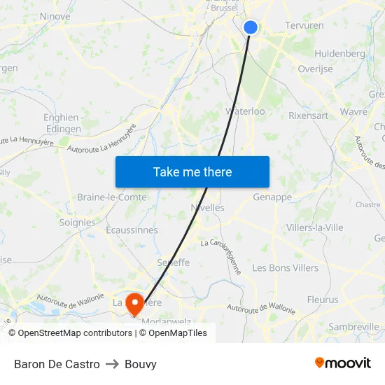 Baron De Castro to Bouvy map
