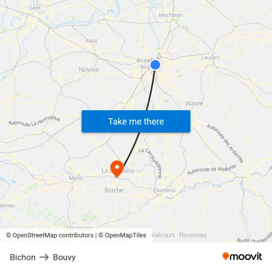 Bichon to Bouvy map