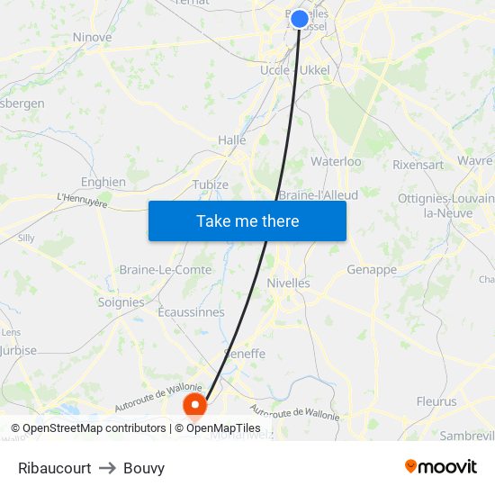 Ribaucourt to Bouvy map