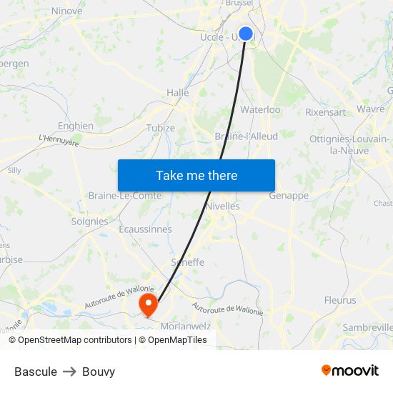 Bascule to Bouvy map