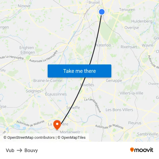 Vub to Bouvy map