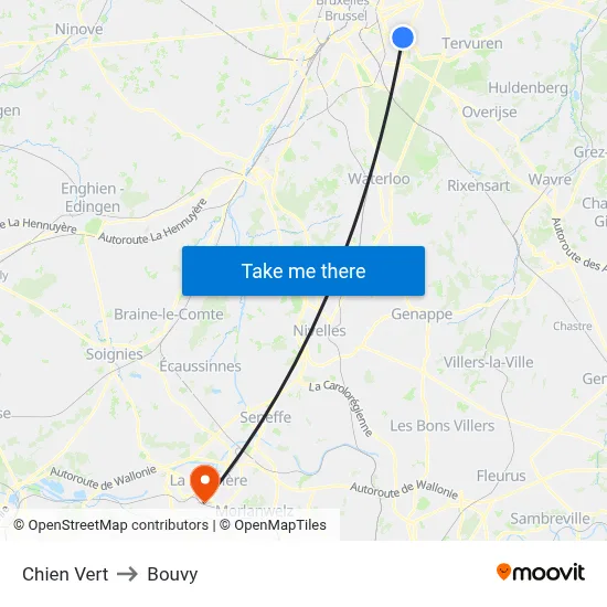 Chien Vert to Bouvy map