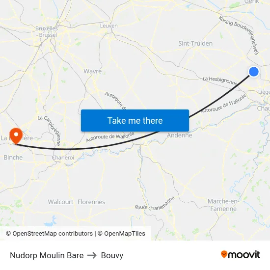 Nudorp Bare Mill to Bouvy map