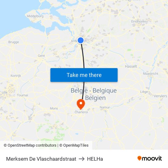 Merksem De Vlaschaardstraat to HELHa map