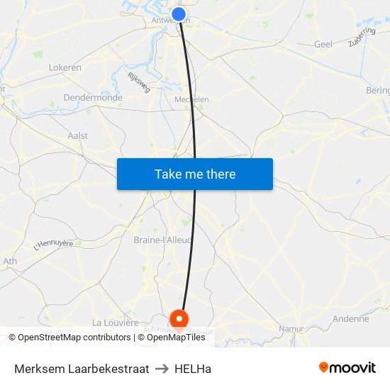 Merksem Laarbekestraat to HELHa map