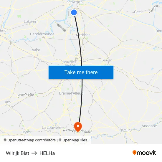 Wilrijk Bist to HELHa map