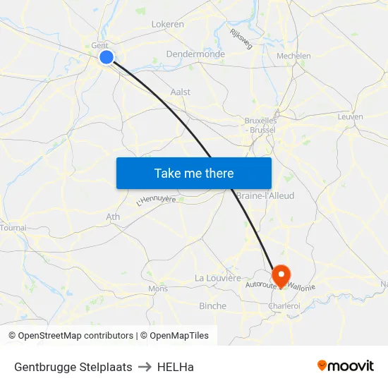 Gentbrugge Stelplaats to HELHa map