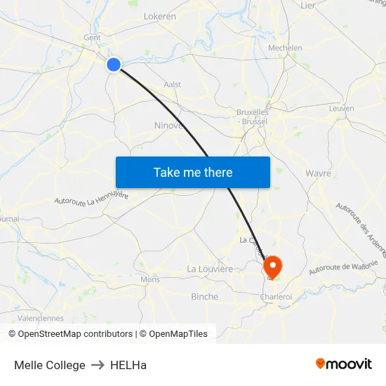 Melle College to HELHa map