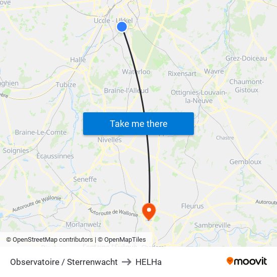 Observatoire / Sterrenwacht to HELHa map