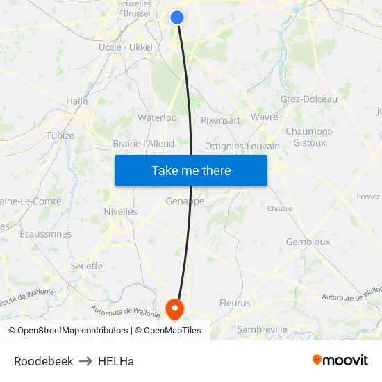 Roodebeek to HELHa map