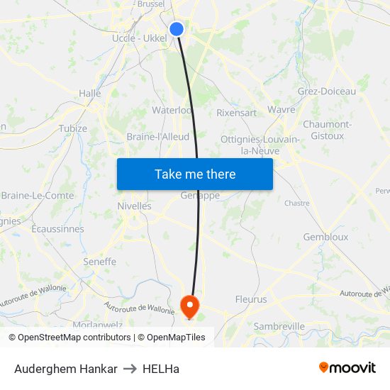 Auderghem Hankar to HELHa map