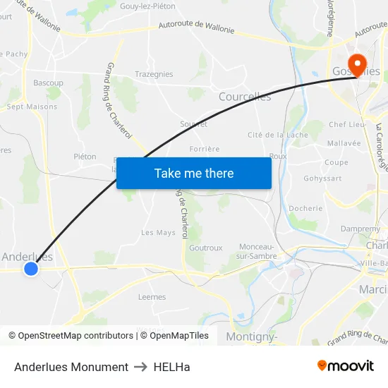 Anderlues Monument to HELHa map