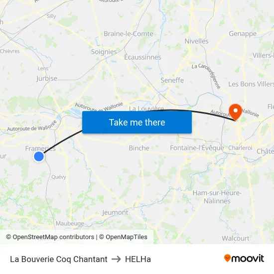 La Bouverie Singing Rooster to HELHa map