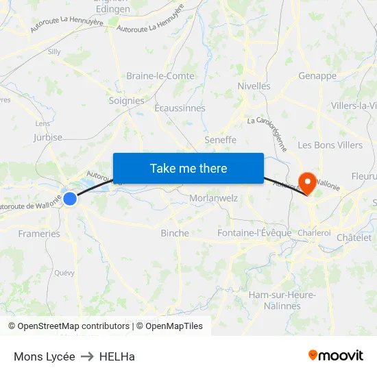 Mons Lycée to HELHa map