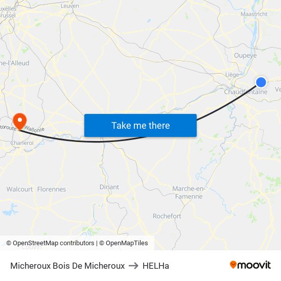 Micheroux Bois De Micheroux to HELHa map