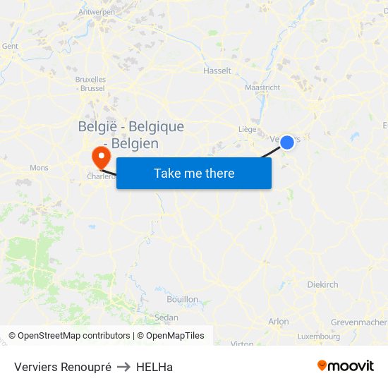 Verviers Renoupré to HELHa map