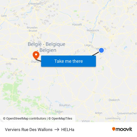Verviers Rue Des Wallons to HELHa map