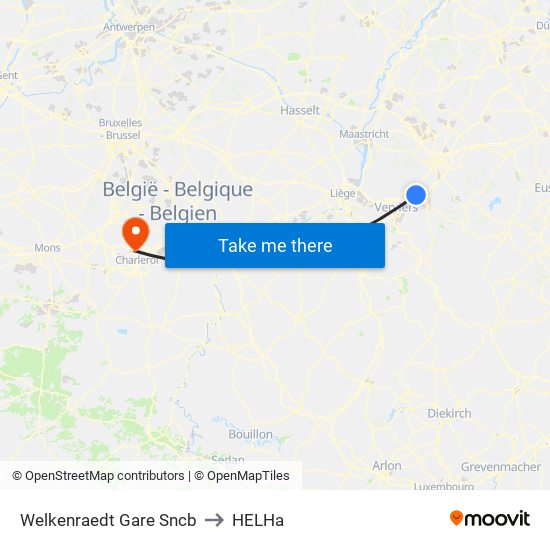 Welkenraedt Gare Sncb to HELHa map