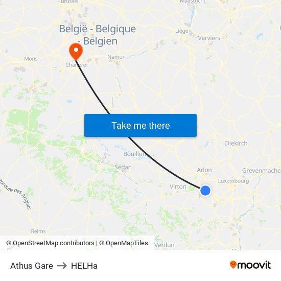 Athus Gare to HELHa map