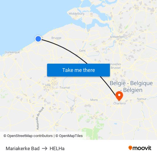 Mariakerke Bad to HELHa map