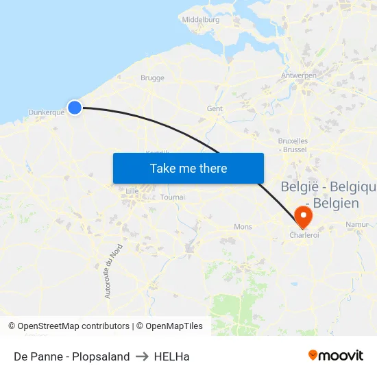 De Panne - Plopsaland to HELHa map