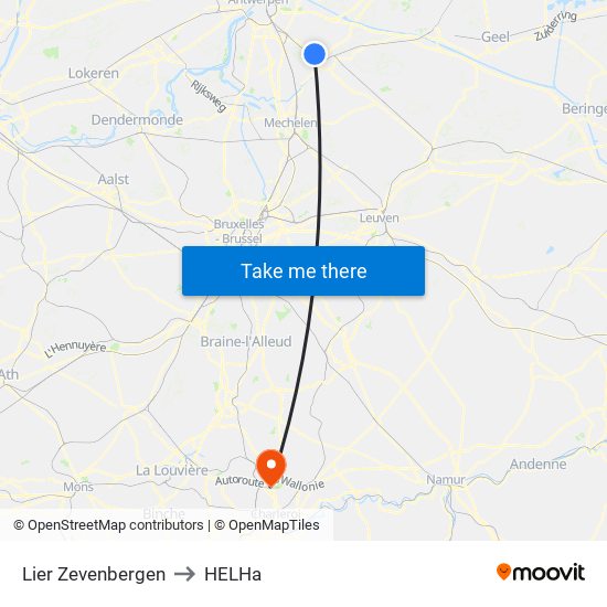 Lier Zevenbergen to HELHa map