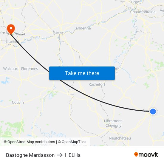 Bastogne Mardasson to HELHa map