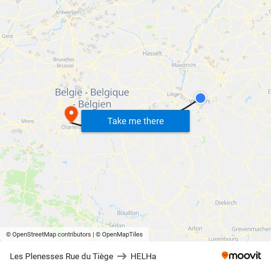 Les Plenesses Rue du Tiège to HELHa map
