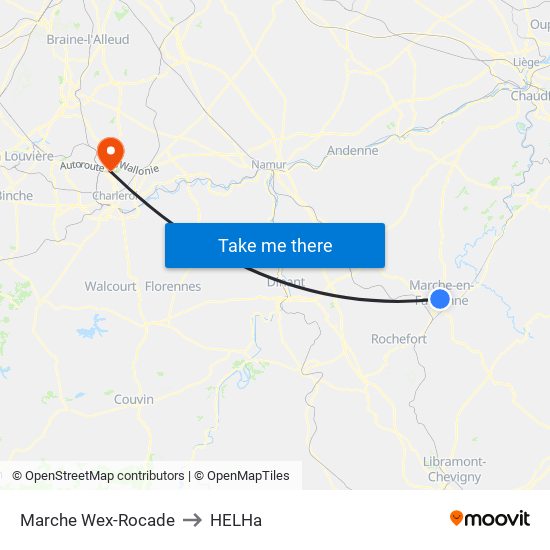 Marche Wex-Rocade to HELHa map