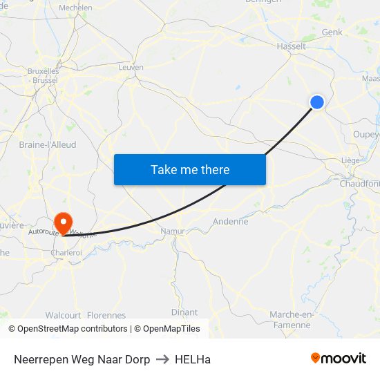 Neerrepen Weg Naar Dorp to HELHa map